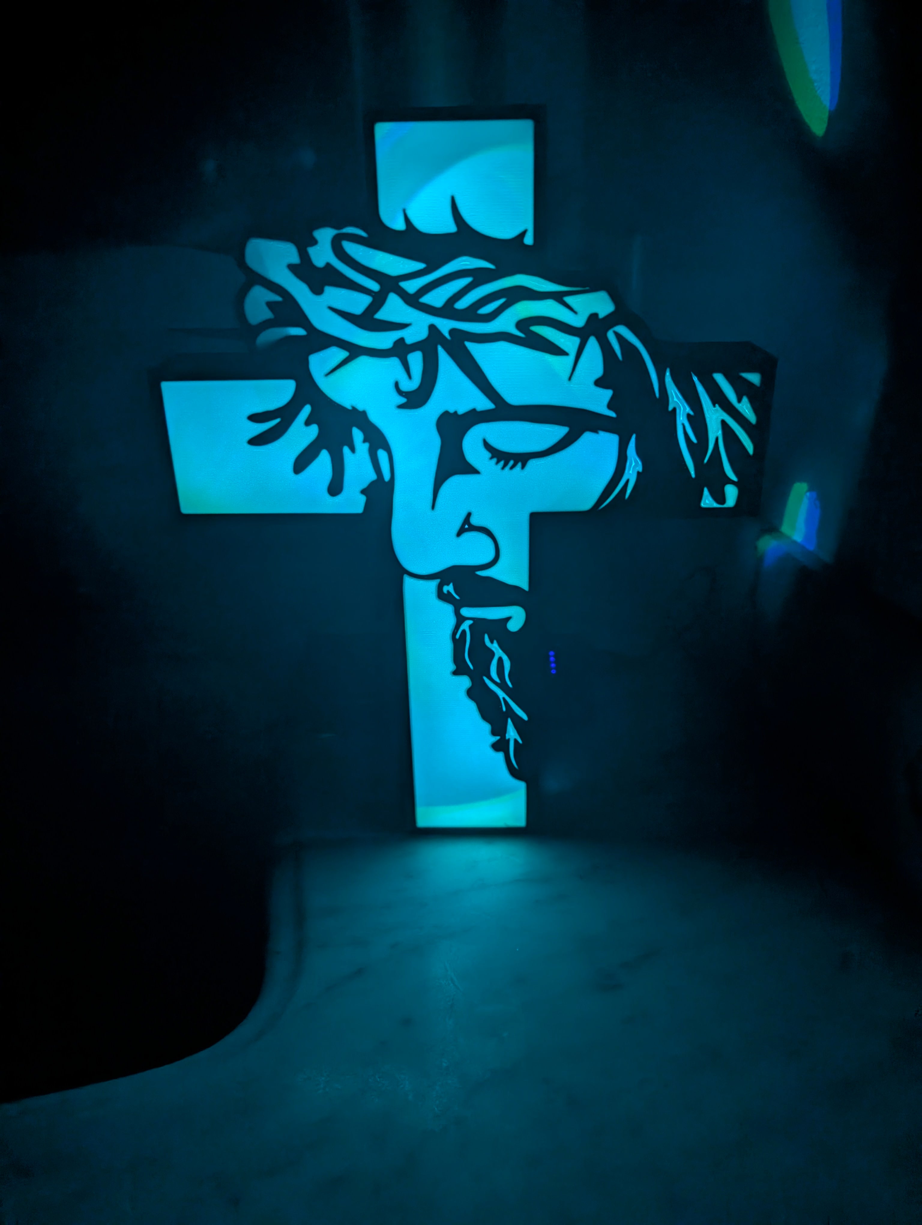 ✝️ Jesus Cross LED Light Box