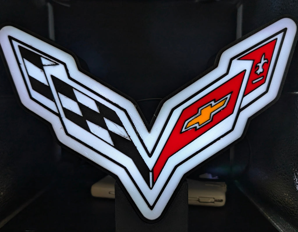Corvette LED Lightbox – Custom App-Controlled USB Car Logo Sign
