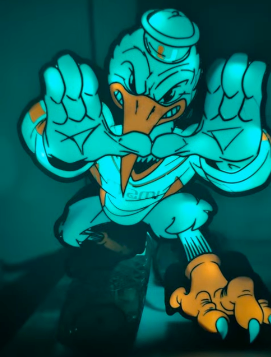 Miami Hurricanes LED Lightbox – Custom App-Controlled USB Mascot Logo Sign