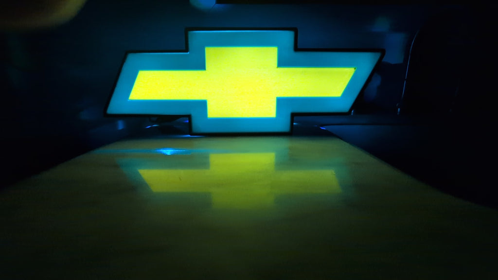 Chevrolet LED Lightbox – Custom App-Controlled USB Bowtie Wall & Desk Sign