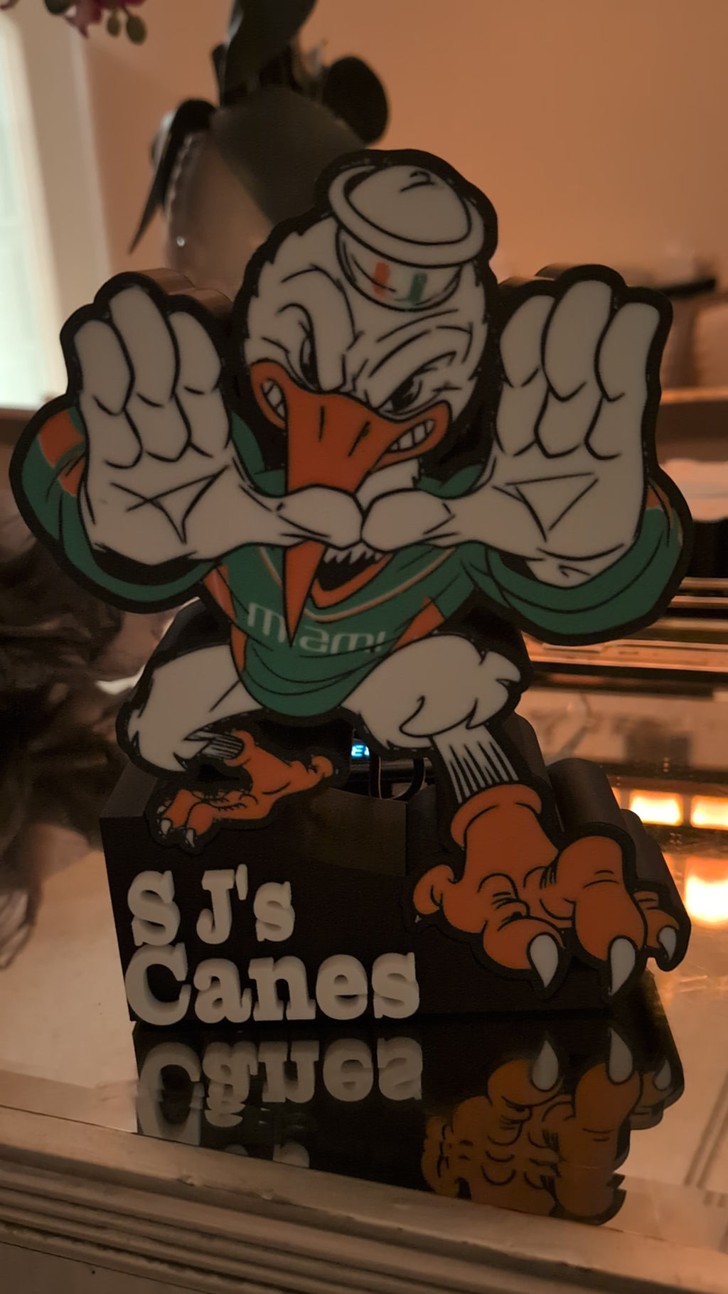 Miami Hurricanes LED Lightbox – Custom App-Controlled USB Mascot Logo Sign
