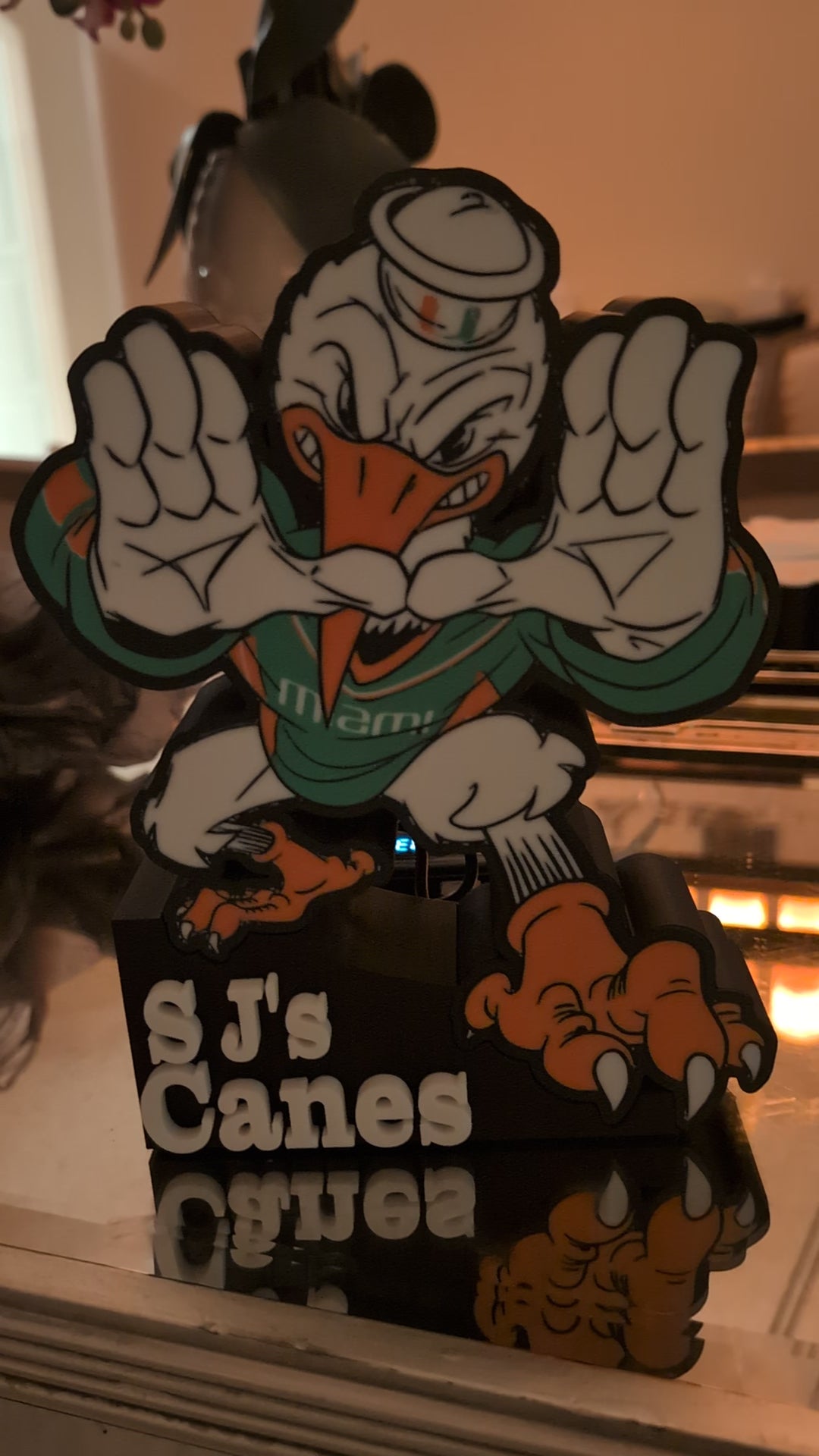 Miami Hurricanes LED Lightbox – Custom App-Controlled USB Mascot Logo Sign