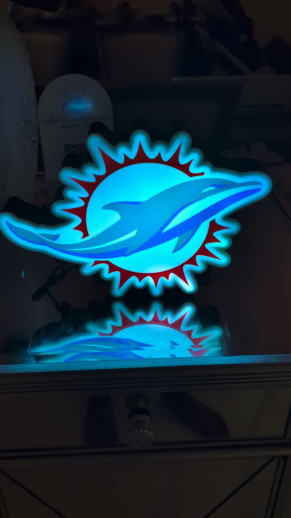 Miami Dolphins LED Lightbox – Custom App-Controlled USB Team Logo Sign