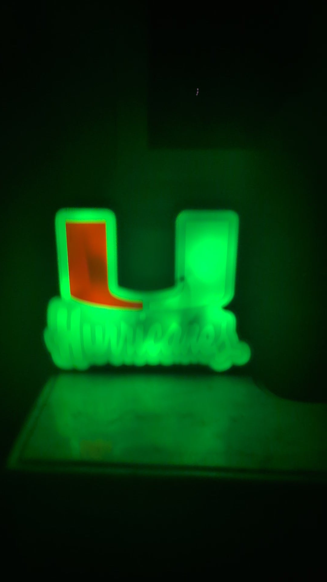 Miami Hurricanes 'U' LED Light Box
